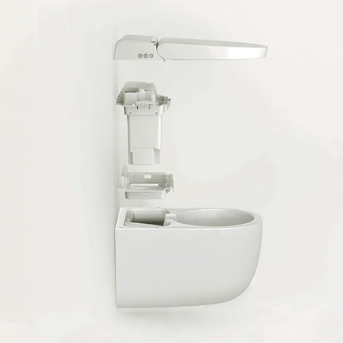 ArtCeram Hype Унитаз подвесной безободковый с крышкой с биде 38x59 см, Saniglaze, цвет: glossy white KHYV001 01 00