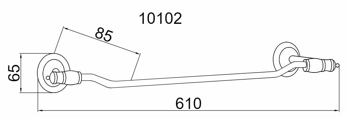 Boheme Vogue Полотенцедержатель 61 см, подвесной, цвет: chrome 10182