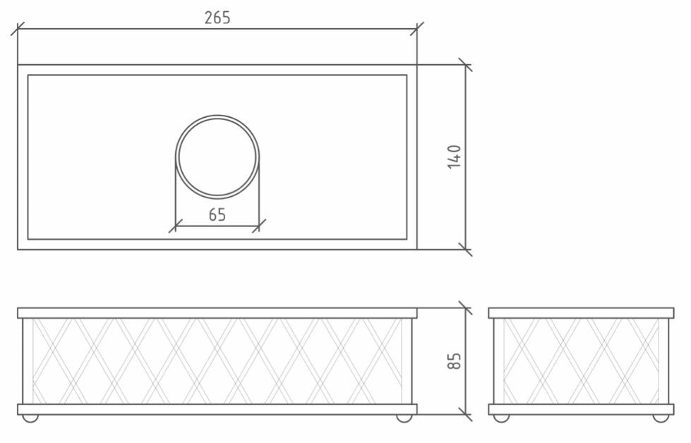 Boheme Murano Cristal Салфетница настольная 26,5х14 см, цвет: gold 10232