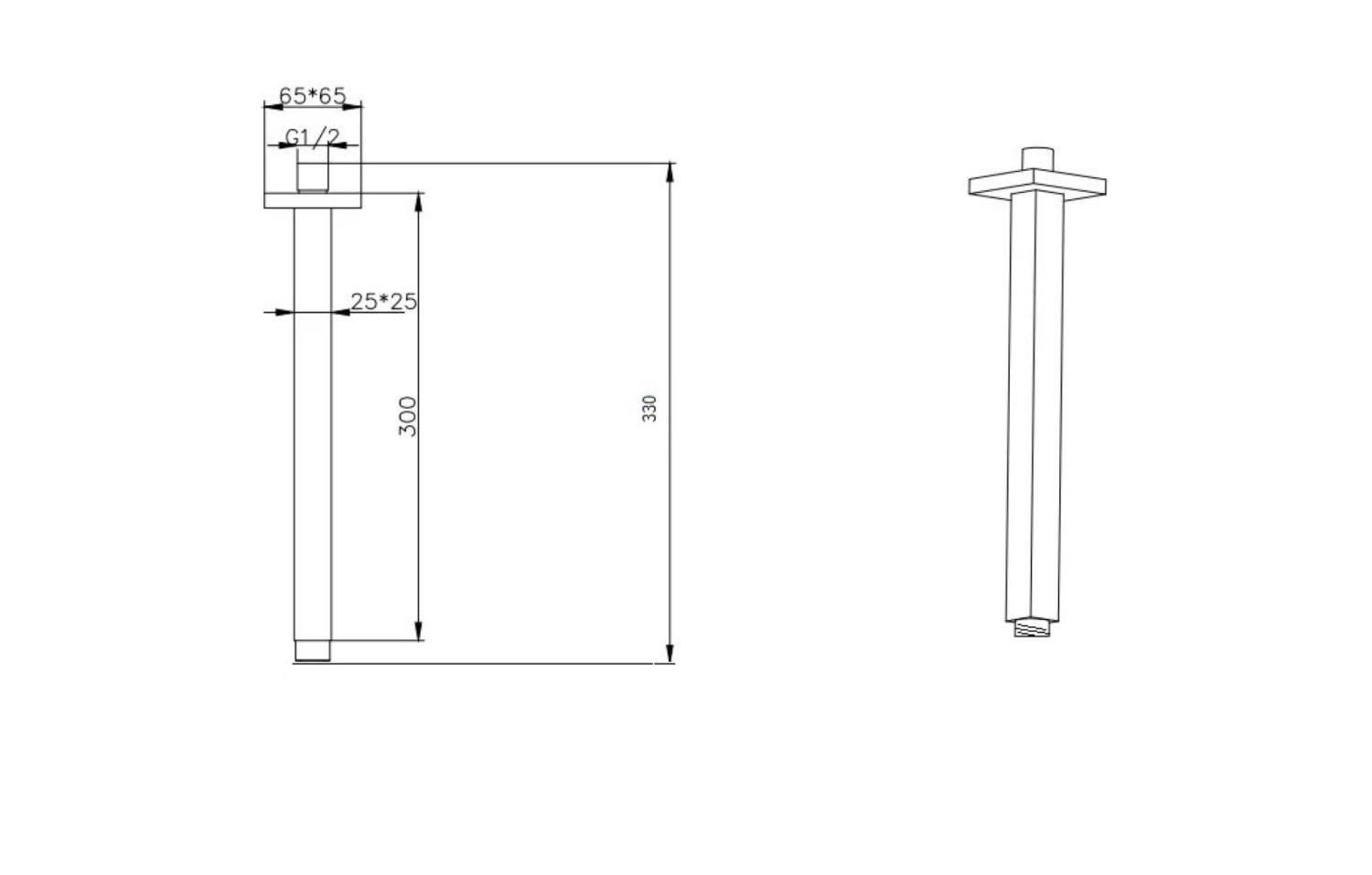 Boheme Qubic Кронштейн потолочный 33 см, цвет: chrome 629-QUBIC-CR