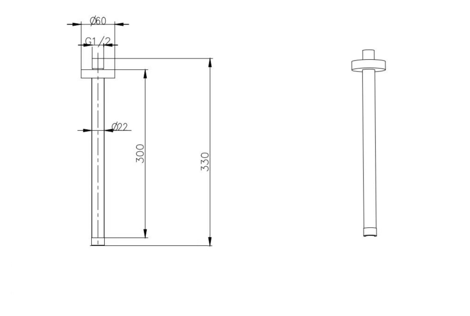 Boheme Uno Кронштейн потолочный 33 см, цвет: black 629-UNO-B