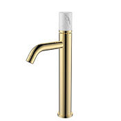 Boheme Stick Смеситель для раковины высокий, без д/к, высота излива 20,6 см, цвет: gold/white 122-G-MR-WHITE