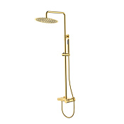 Boheme Stick Spirale Душевая стойка: смеситель, ручн. душ 1 режим, верх. душ 30 см, цвет: gold 128-GG.4