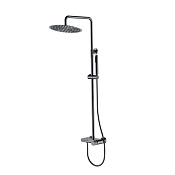 Boheme Stick Linea Душевая стойка: смес., ручн. душ 1 режим, верх. душ 30 см, цвет: shine gun metall 128-SGM.3