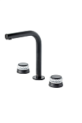Boheme Aura Смеситель для раковины на 3 отверстия, высота излива 17,9 см, без д/к, цвет: black 152-B-A