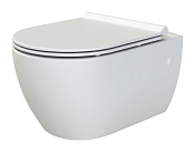 Boheme Bianca Унитаз подвесной 52,5х37 безободковый, смыв каскадный, микролифт, цвет: matt white 963-SET-MW