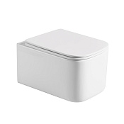 Boheme Mane Унитаз подвесной 53х34 безободковый, смыв каскадный, крышка микролифт, цвет: white 970-SET-W