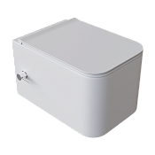 Boheme Mane Унитаз подвесной 53х34 безободковый, смыв каскадный, крышка микролифт, цвет: matt white 970-SET-2-MW