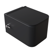 Boheme Mane Унитаз подвесной 53х34 безободковый, смыв каскадный, крышка микролифт, цвет: black 970-SET-2-B