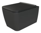 Boheme Zen Унитаз подвесной 51,8х37 безободковый, смыв каскадный, крышка микролифт, цвет: black 967-SET-2-B