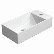 GSI Kube X Рукомойник подвесной 50x25 см, с 1 отверстием под смеситель и креп., цвет: белый глянц. 9486F111