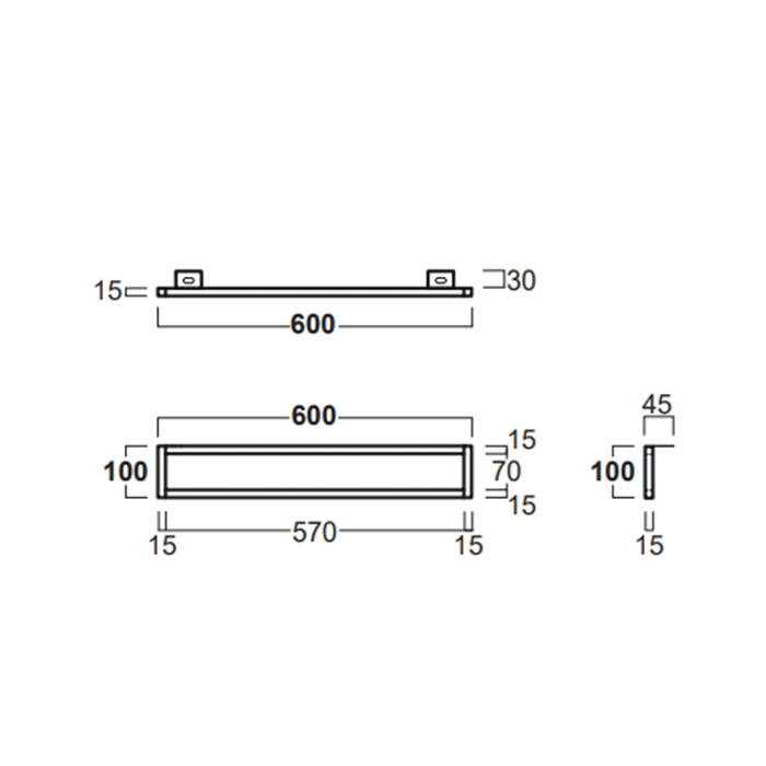 Simas Agile Полотенцедержатель 60 см, подвесной. цвет: черный матовый AGF61