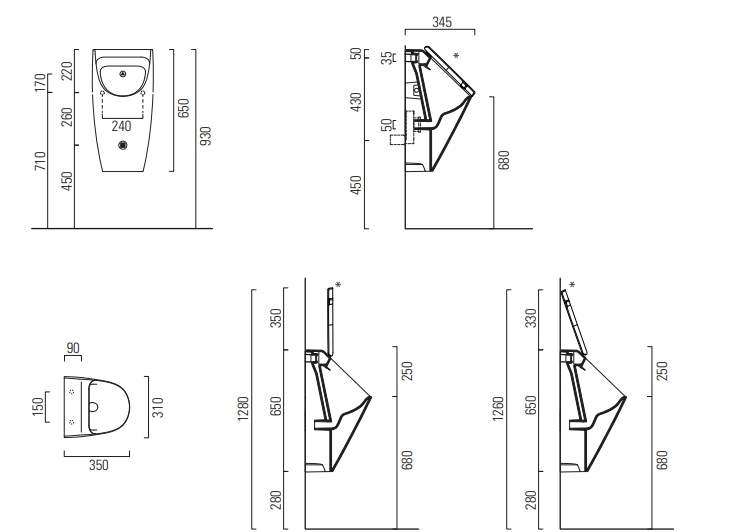 GSI Community Писсуар подвесной безободковый с крышкой и креплением, цвет: белый глянцевый 9098K11