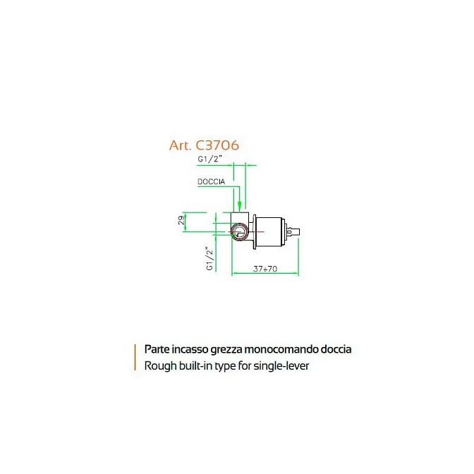 Nicolazzi Встраиваемая часть однокомандного смесителя для душа C3706