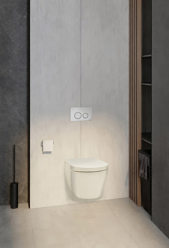 Tece Spring Унитаз подвесной, безободковый, застенный модуль с функцией биде, цвет: белый глянцевый S955799