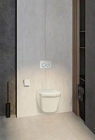 Tece Spring Унитаз подвесной, безободковый, застенный модуль с функцией биде, цвет: белый глянцевый S955799