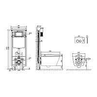 Tece Spring Унитаз подвесной, безободковый, застенный модуль с функцией биде, цвет: белый глянцевый S955799