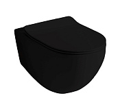 ArtCeram File 2.0 Унитаз подвесной 37x52 см, смыв торнадо, покрытие Saniglaze, цвет: matt black FLV006 17 00