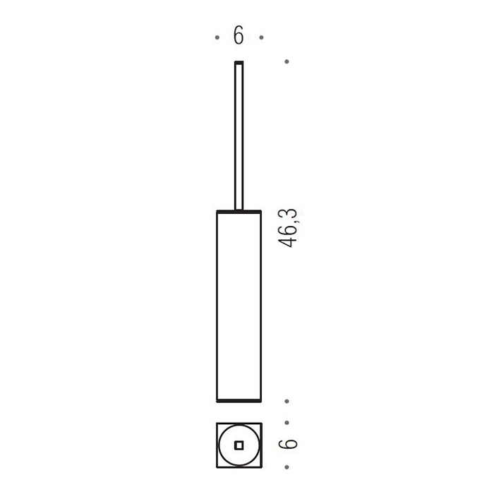 Colombo MiniQ Ершик для унитаза подвесной с латунной колбой, цвет: stainless steel B5006.HPS1
