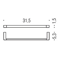 Colombo MiniQ Полотенцедержатель 31,5 см, цвет: stainless steel B5009.HPS1