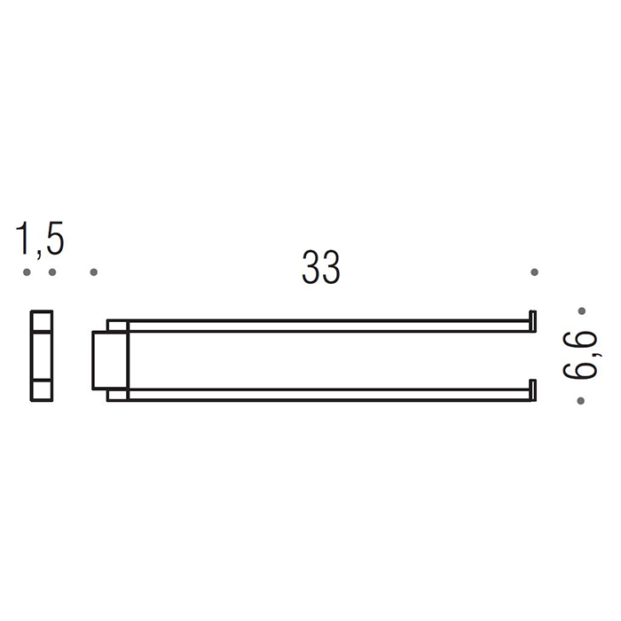 Colombo MiniQ Полотенцедержатель двойной 33 см, цвет: matt black B5012.NM