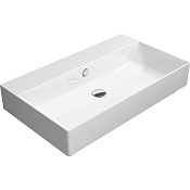 GSI Kube X Раковина накладная 80x47 см, с переливом, без отверстия под смеситель, цвет: белый глянц. 9422011