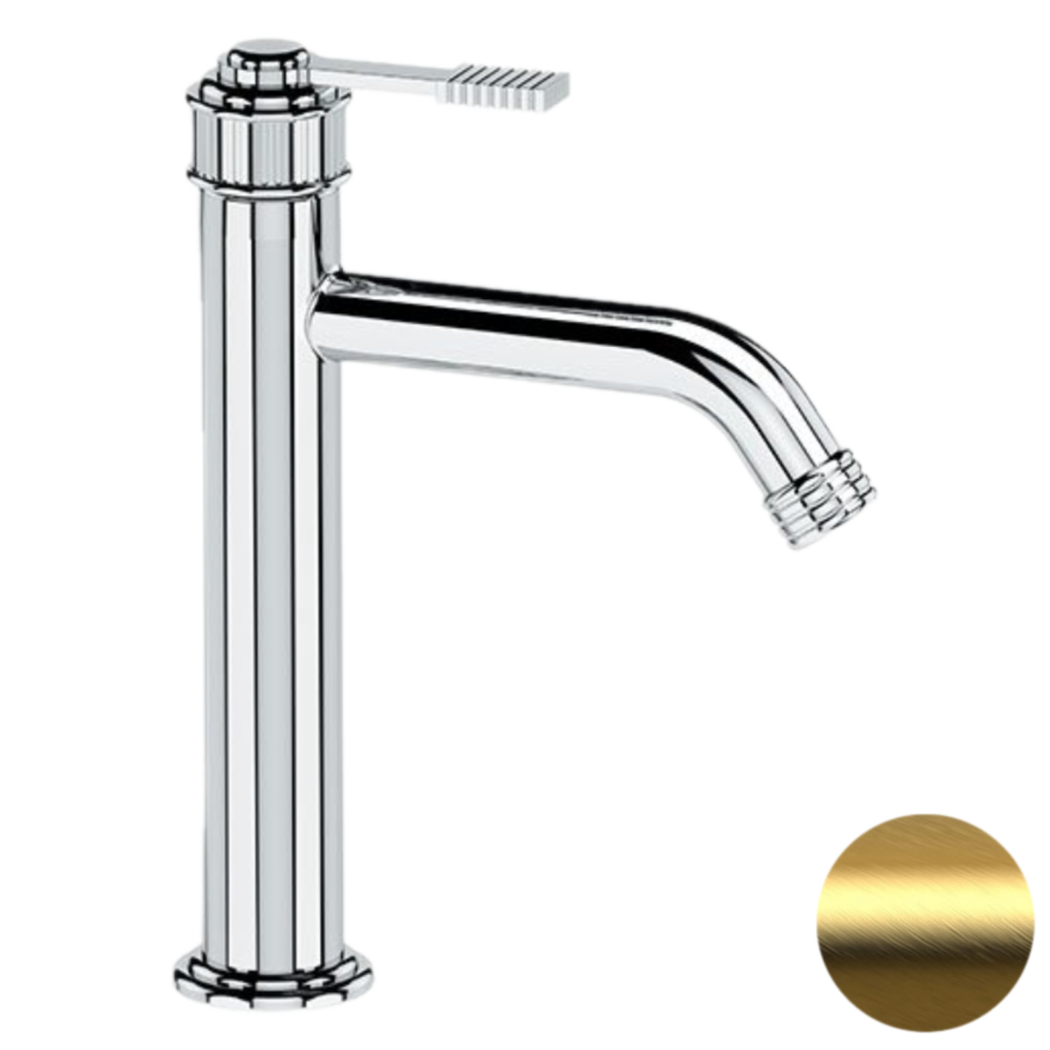 Remer Atelier Смеситель для раковины, без д/к, высота излива 13,4 см, цвет: oro spazzolato AL12ABG