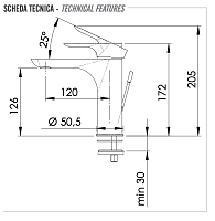 Remer Infinity Смеситель для раковины, с донным клапаном, высота излива 12,6 см, цвет: oro lucido I10DO
