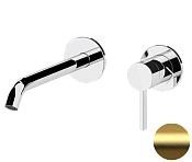 Remer Metrica Смеситель для раковины без д/к, излив 18 см, с внутренней частью, цвет: oro spazzolato MC15PLBG