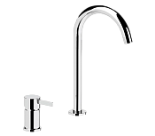 Remer Metrica Смеситель для раковины, на 2 отвертсия, без д/к, высота излива 24,1 см, цвет: cromo MC57L