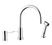 Remer Minimal Смеситель для кухни на 3 отвертсия, вытяжной ручной душ, цвет: cromo N48332EU