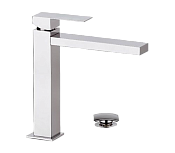 Remer Q-Design Смеситель для раковины, с донным клапаном, высота излива 17,5 см, цвет: cromo QD10L