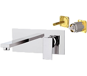 Remer Q-Design Смеситель для раковины, излив 18,5 см, внешняя часть, цвет: cromo QD15KB