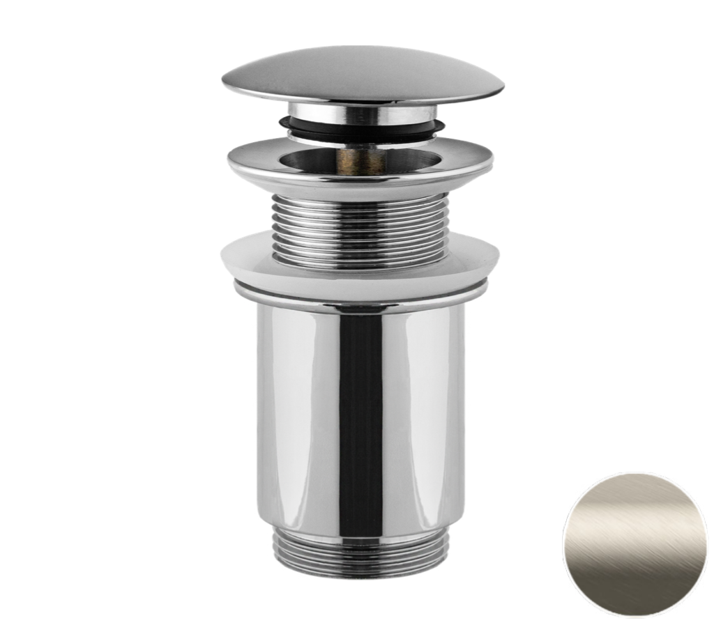 Remer Донный клапан click-clack без перелива, цвет: visual inox 904CC114XV