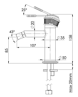 Remer Atelier Смеситель для биде, без донного клапана, цвет: cromo AL22