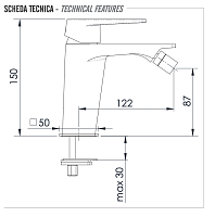 Remer Dream Смеситель для биде, без донного клапана, цвет: cromo D22