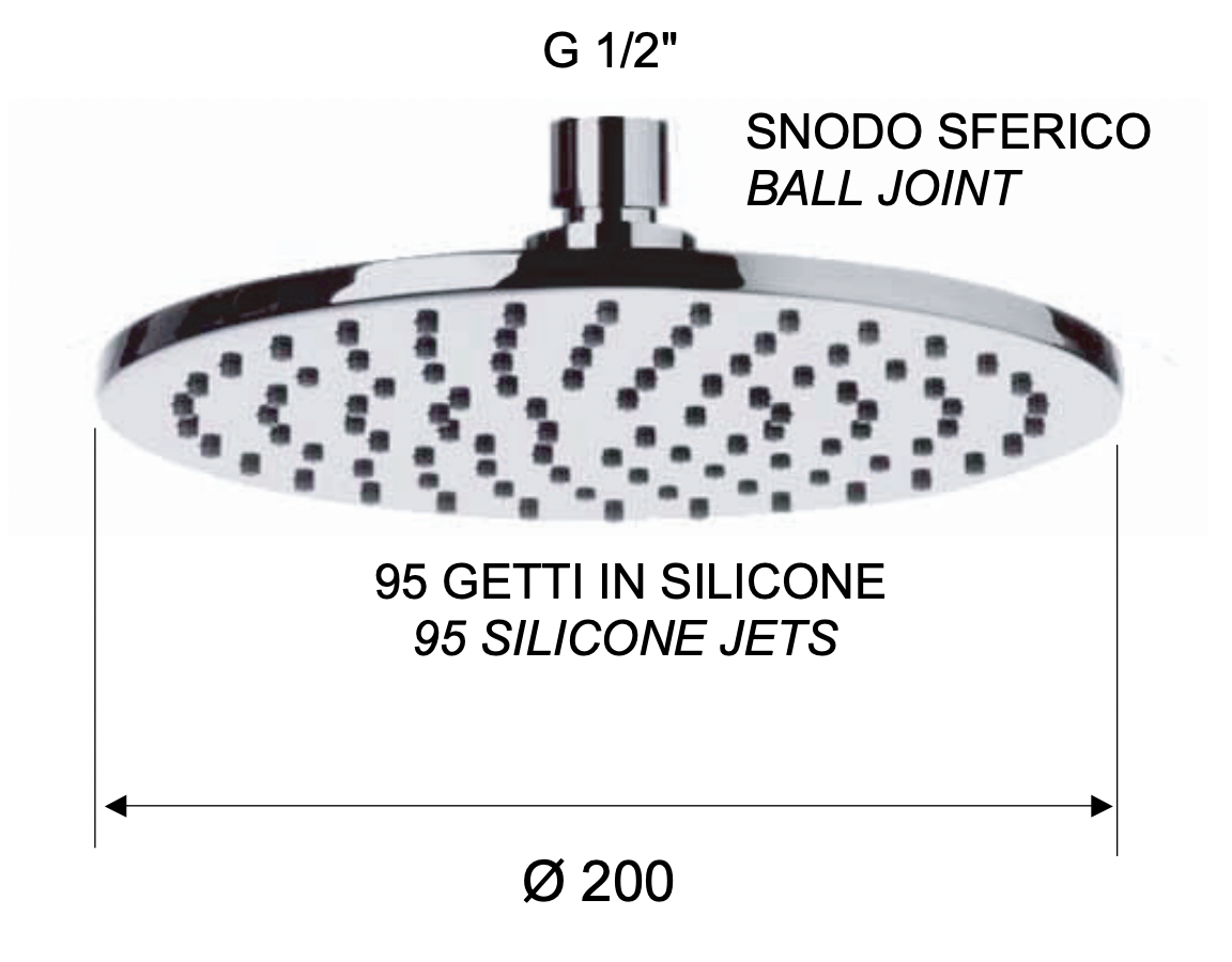 Remer Верхний душ 20 см, 1 режим, цвет: rame spazzolato 359MM20RP