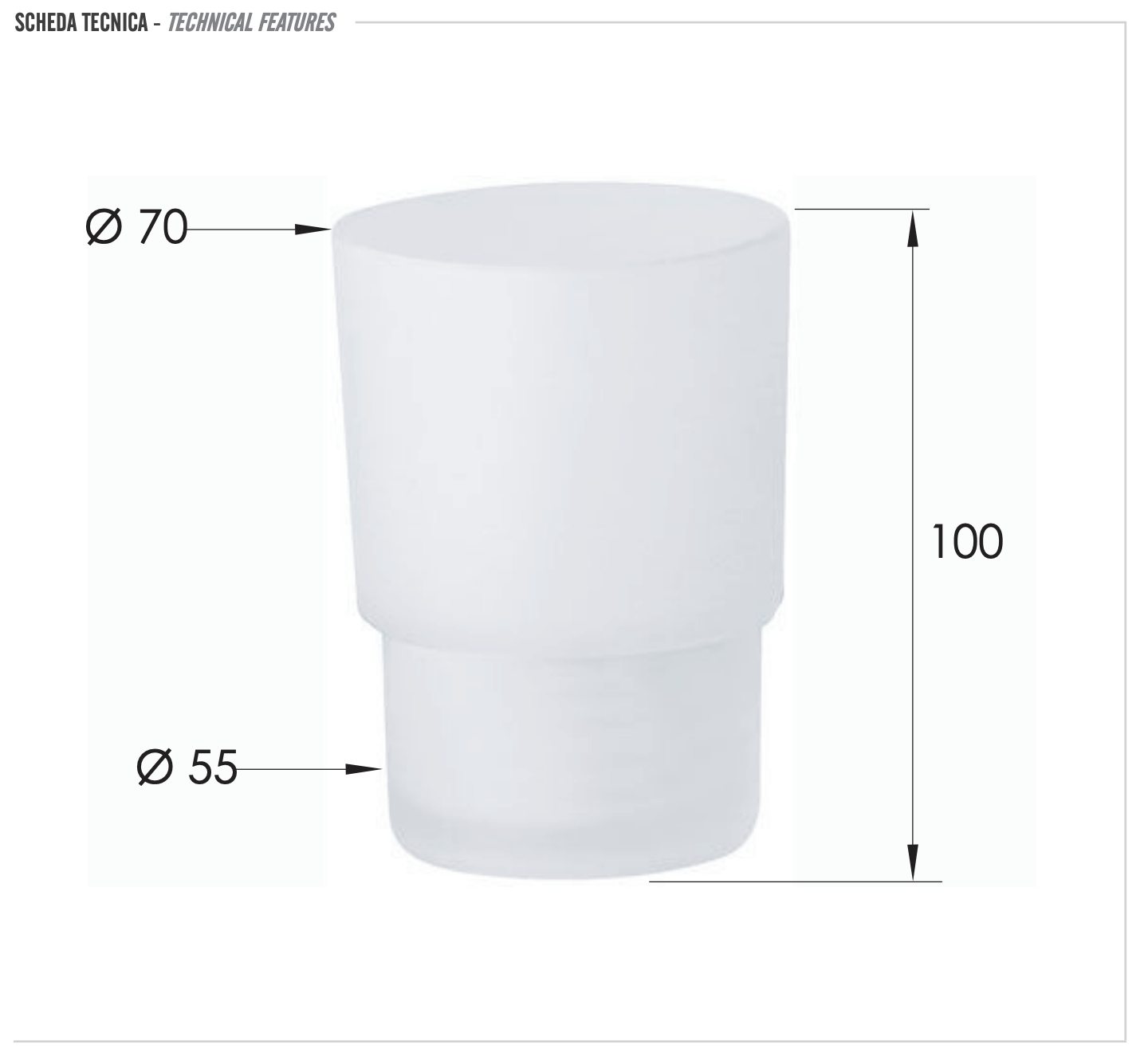 Remer SQ Cтакан запасной, из матового стекла ACGL15