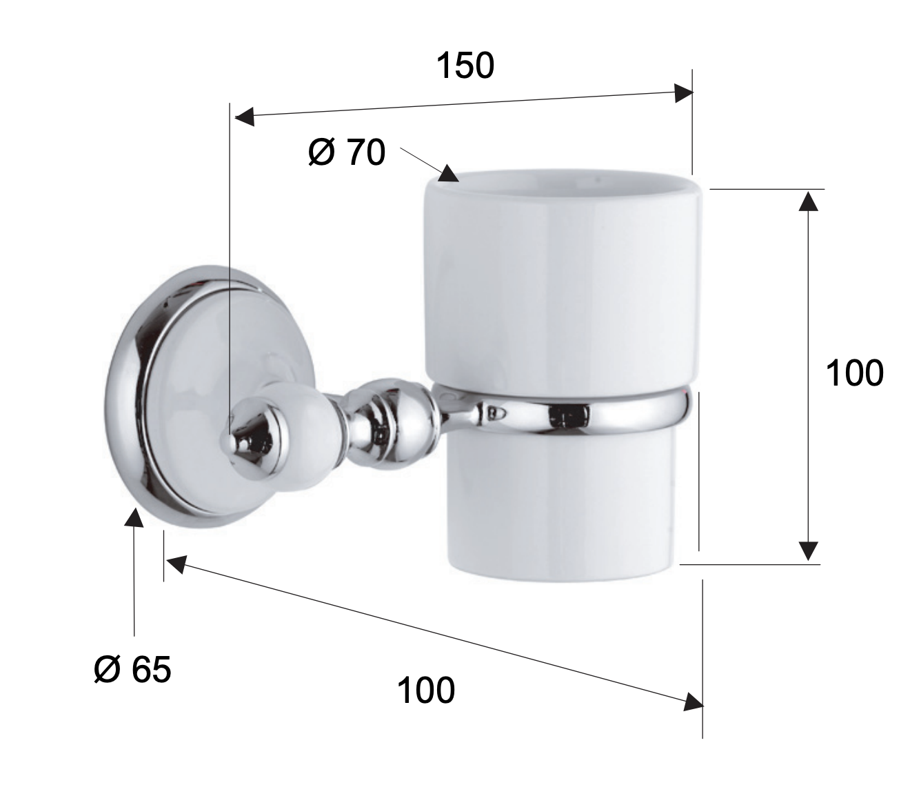 Remer Epoca Стакан подвесной, керамический, цвет: cromo EP15CR