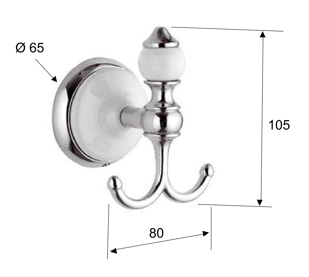 Remer Epoca Крючок двойной, цвет: cromo EP50CR