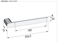Remer Lounge Полотенцедержатель 23,65 см, подвесной, латунь, цвет: visual inox LN44XV