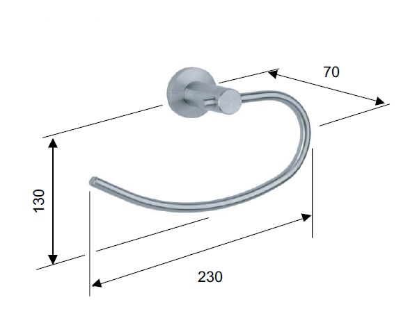 Remer Minimal Inox Полотенцедержатель подвесной кольцевой, цвет: inox/cromo Mi44INOXCR