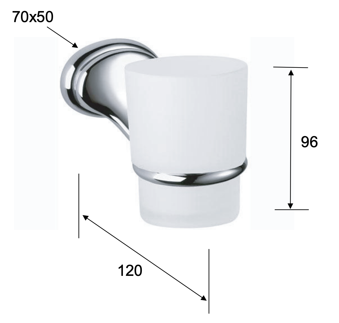 Remer 900 Стакан подвесной, из матового стекла, цвет: cromo NV15CR