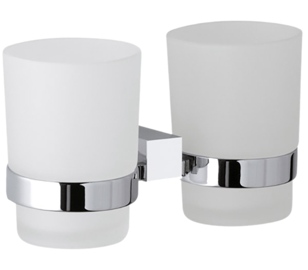 Remer SQ Стакан двойной подвесной, из матового стекла, цвет: cromo SQ16CR