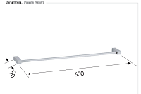 Remer SQ Полотенцедержатель 60 см, подвесной, латунь, цвет: cromo SQ30CR