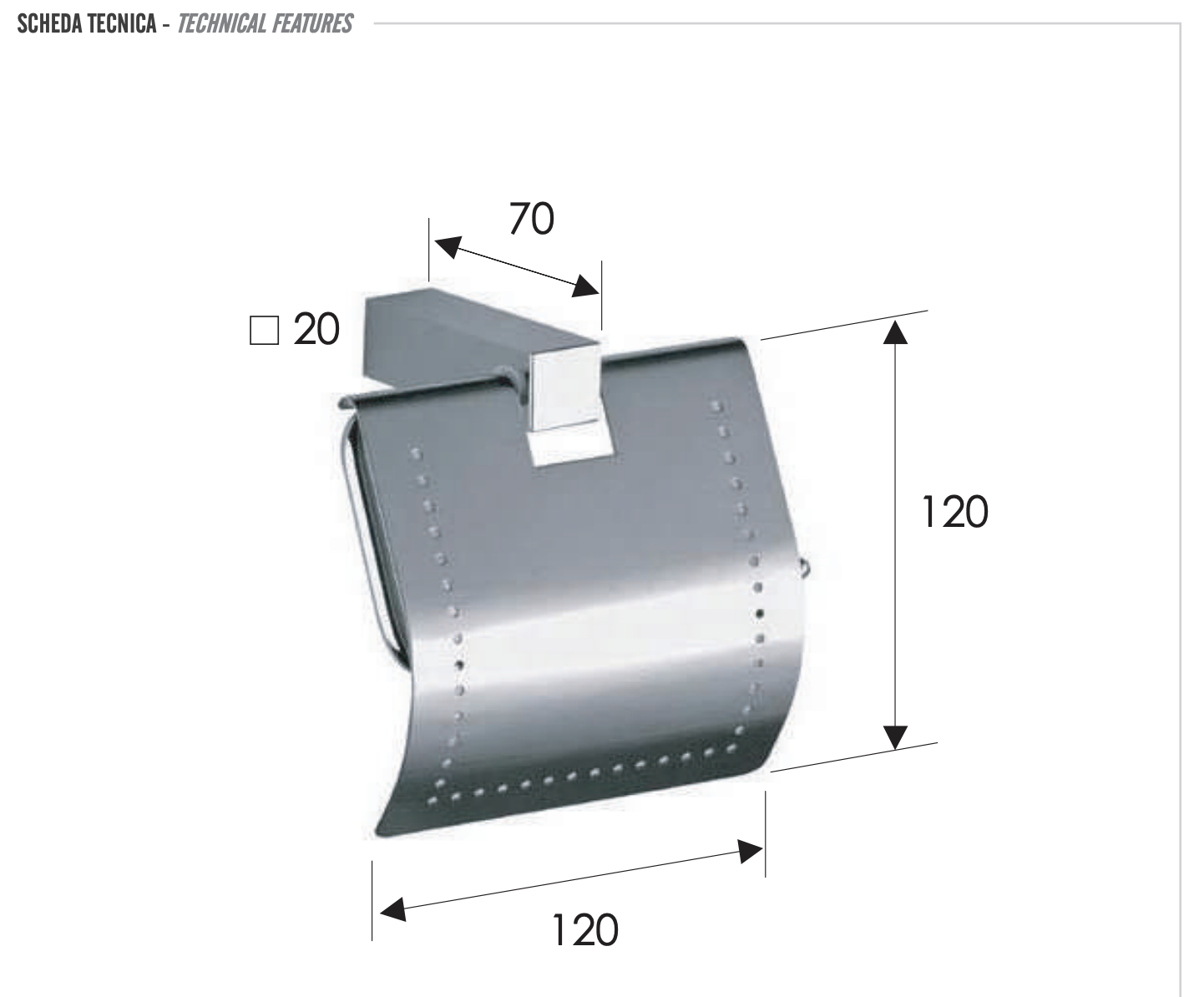 Remer SQ Держатель туалетной бумаги с крышкой, подвесной, цвет: cromo SQ60CR