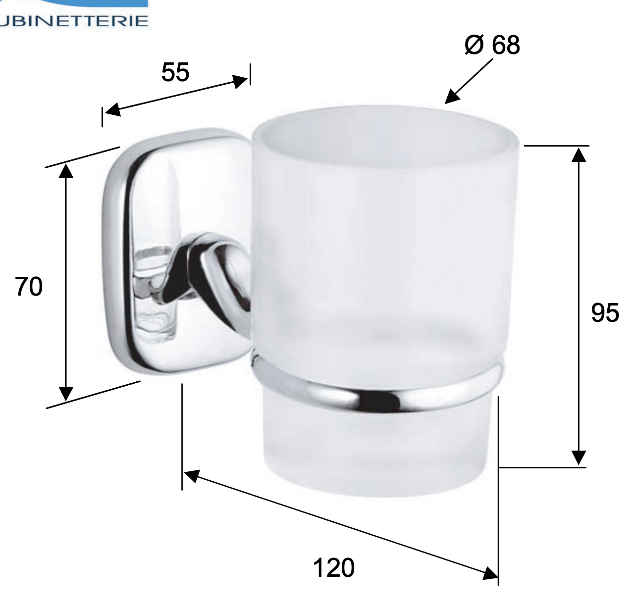Remer Suite Стакан подвесной, из матового стекла, цвет: cromo SU15CR