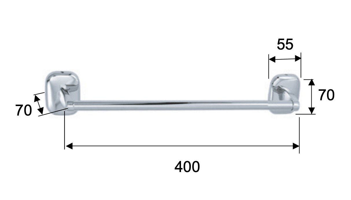 Remer Suite Полотенцедержатель 40 см, подвесной, латунь, цвет: cromo SU40CR