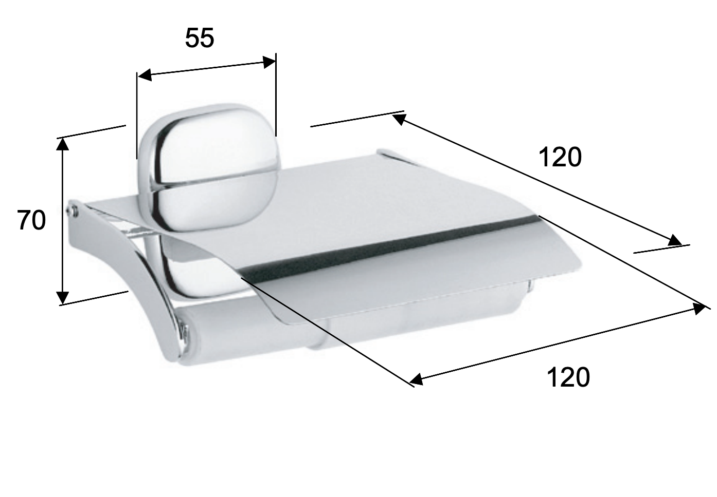 Remer Suite Держатель туалетной бумаги с крышкой, подвесной, цвет: cromo SU60CR