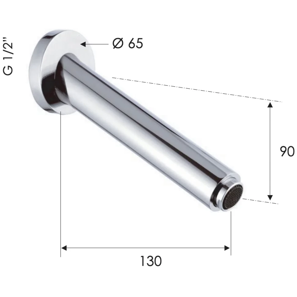 Remer Излив настенный 13 см, цвет: nero opaco 91N2NO